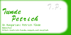 tunde petrich business card
