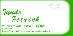 tunde petrich business card